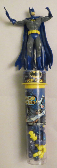 4 Inch Tall PUSH PUPPET Action Figure of BATMAN w Candies 2007