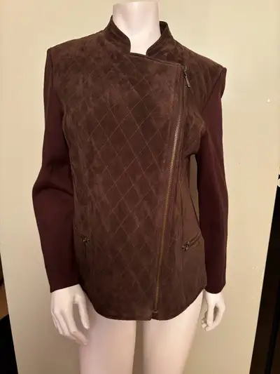 Women's L leather/suede and fabric jacket, View more