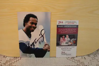 This is a 4x6 autographed photo of Blue Jay Tony Fernandez, authenticated by JSA. Tony was a Dominic...