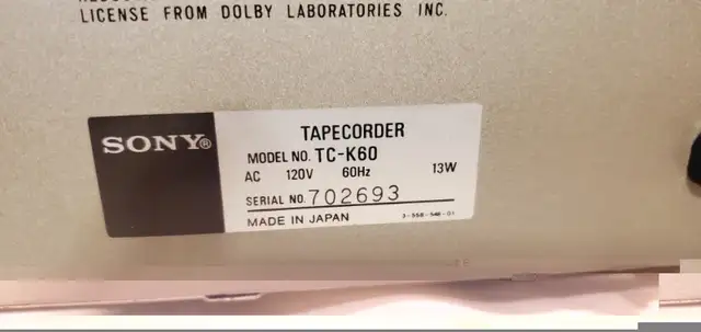 VINTAGE Sony TC-K60 Stereo Cassette Deck Tape Player Tapecorder in Stereo Systems & Home Theatre in Mississauga / Peel Region - Image 10