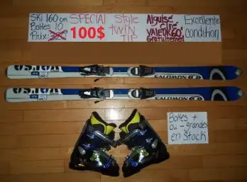 Kit plusieurs ensembles ski alpin twin tip titanium 160 165 cm, View more