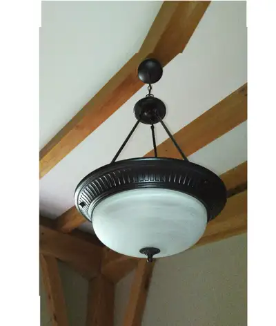 Light Fixture - Glass Bowl Pendant, Tripod Stance Connections, View more