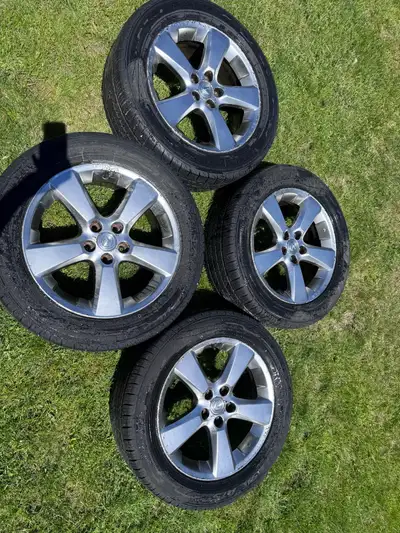 The wheels are from a 2005 Lexus RX330 - 18x7, 35MM offset, 5x113 bolt pattern, 60.1mm hub bore Shou...