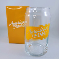 Drinking Glass American Vintage Beverage Company Can Shaped Clea