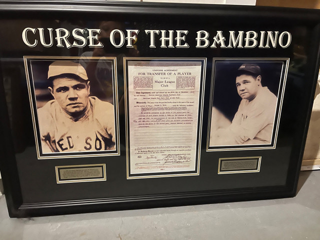 Babe Ruth framed copy of Boston Red Sox trade contract in Arts & Collectibles in Oshawa / Durham Region - Image 2