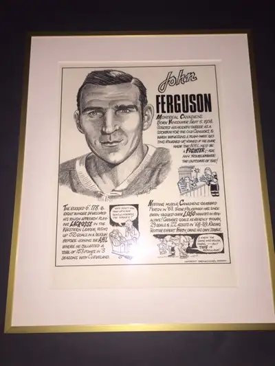 Absolutely amazing rare one of a kind original cartoons of prominent former professional hockey play...