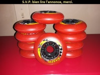 10 roues neuves pour patins à roues alignées (80mm, 82a), 30$.