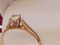Yellow gold diamond ring..14K ..size 6.. .