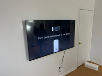  INSTALLATION  TV MURAL Support-Cache fils-Led-Rideaux-Meuble-