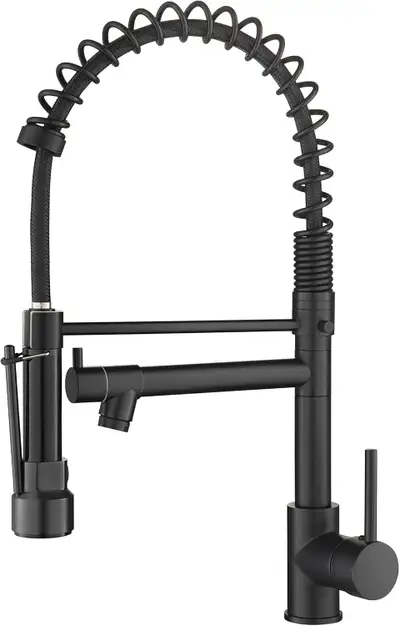 NEW- Modern Matte Black  Dual Faucet, Kitchen Faucet, View more