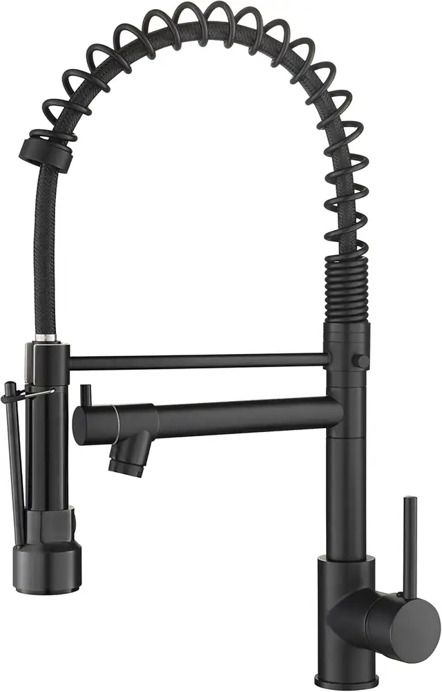 NEW- Modern Matte Black  Dual Faucet, Kitchen Faucet in Kitchen & Dining Wares in Calgary - Image 2