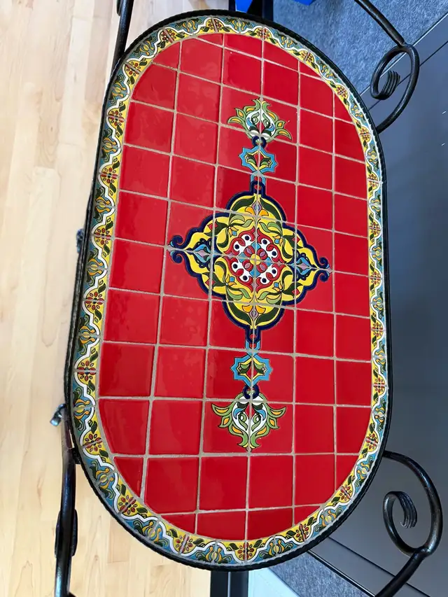 vintage mosaic tile and wrought iron bar cart in Patio & Garden Furniture in London - Image 3