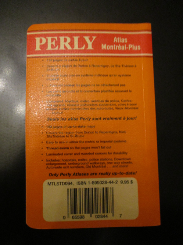 Atlas Montréal Plus Perly 1994 (199 pages de cartes) dans Art et objets de collection  à Longueuil/Rive Sud - Image 2