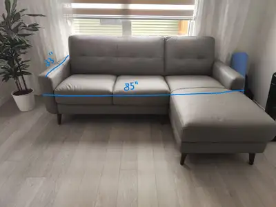 Genuine Leather Sofa — Excellent Condition, View more