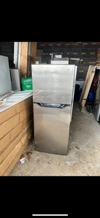 24” danby fridge stainless 1 year old 