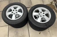 4x 215/65/R16 tires with aluminum rims, 5x114.3