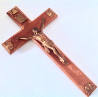 Antiquité. Collection Art religieux Crucifix bois & fonte moulée