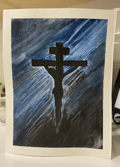 Watercolor The Great Sacrifice painting, View more