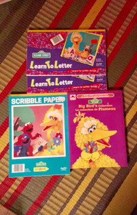 Four vintage unused Sesame Street activity books 