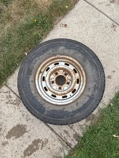 Tire and rim for sale. Came off 1991 Ford F-150. Spare tire, never used. $75 obo. Contact through Ki...
