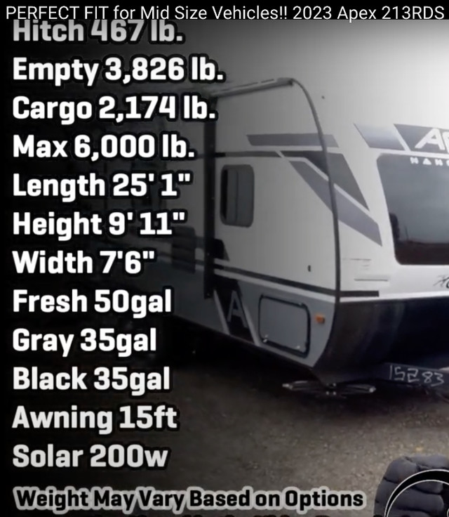 2021 Apex Nano 213RDS by Coachman Camper in Travel Trailers & Campers in Brandon - Image 3