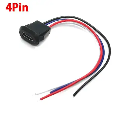 4Pin USB-C Type Waterproof USB Connector Direct compression female base Female Socket Charging Inter...