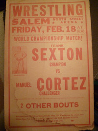 Vintage Wrestling Poster lot x 4 - 1949-1974 Frank Sexton AWA ++