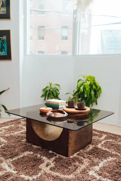 1970s U-Form Earthenware & Teak Coffee Table, View more