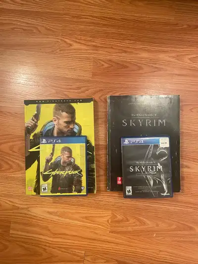 Skyrim + Cyberpunk (PS4 games and books), View more