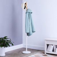 Coat Rack with heavy base - Wood & White