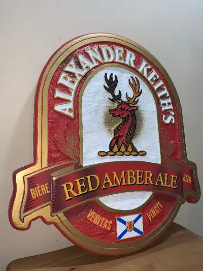 Huge Antique Alexander Keith Red Amber Ale sign Excellent condition Features bright colors, 3D lette...