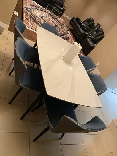 Must Go ~ Marble 6 Seater Dinning Set with Free Delivery!!, View more