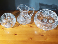 Vintage crystal bowls and pitcher 