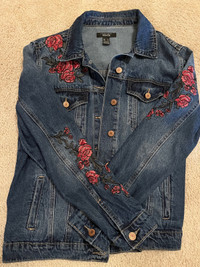 Women’s M Jean Jacket with Roses