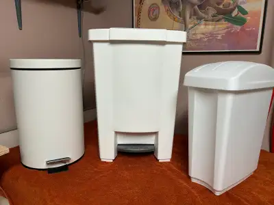 Three sizes and three brands in order - IKEA strapats model, Mistral made in Canada and Rubbermaid S...