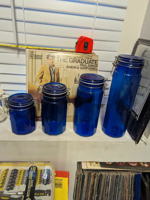 Cobalt blue four-piece kitchen container set63616719913603121