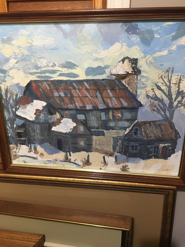 Original oil painting old barn in Arts & Collectibles in Ottawa - Image 4
