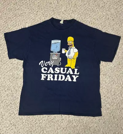 Retro Homer Simpson Very Casual Friday T-Shirt 2010 Size XL, View more