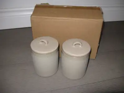 Sandy Textured Ceramic Bath Canister with Magnolia New, View more