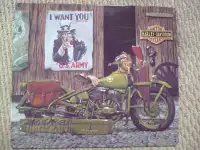 Harley Davidson Motorcycle - Uncle Sam USA Army tin sign