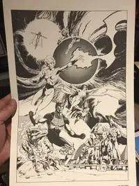 Legion of Superheroes original print by Steve Lightle 11x17