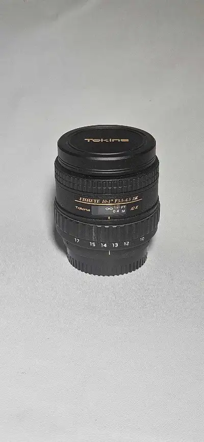 Tokina Fisheye 10-17mm F3.5-4.5 DX AT-X. NIKON mount. Excellent condition. Dust speck under front el...