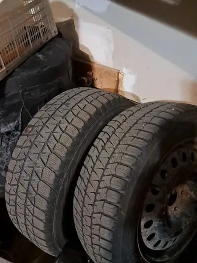 2 Used P235/60 R17 Bridgestone Blizzak WS90 Winter Tires on Rims 50% tread for $45 each