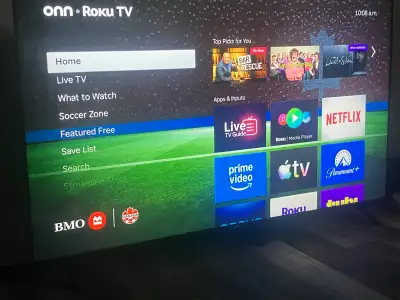 Upgrade your home entertainment with this pre-owned 75-inch Onn Roku TV, delivering a vibrant and in...