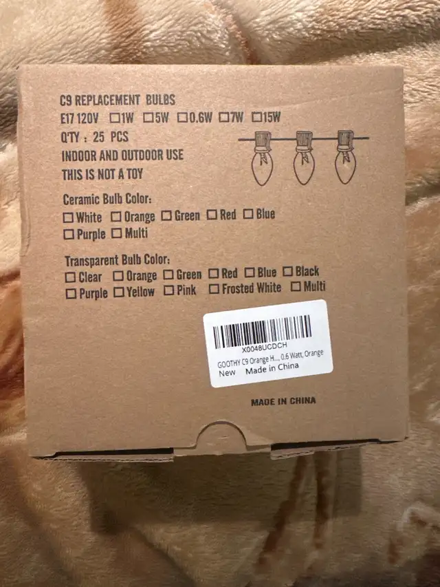 GOOTHY C9 Bulbs (Orange), 25 pcs in Indoor Lighting & Fans in Mississauga / Peel Region - Image 3