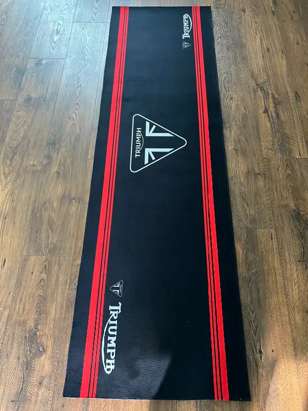 Triumph motorcycle display carpets runner mats rug yoga garage in Other in Barrie - Image 5