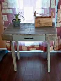 Rustic side table/ farmer's bench