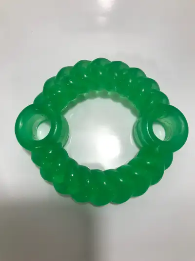 Green Thick Flexible Rubber Dog Chew Toy (4” Inch)., View more