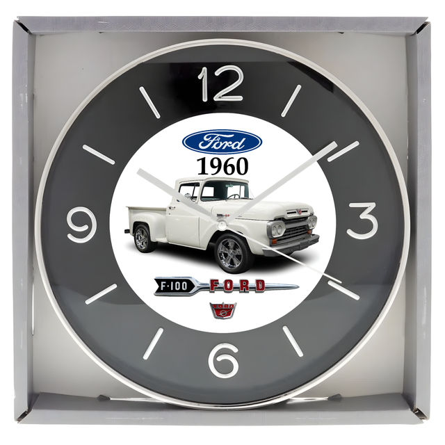 1960 Ford F-100 (Corinthian White) Custom Wall Clock - Brand New