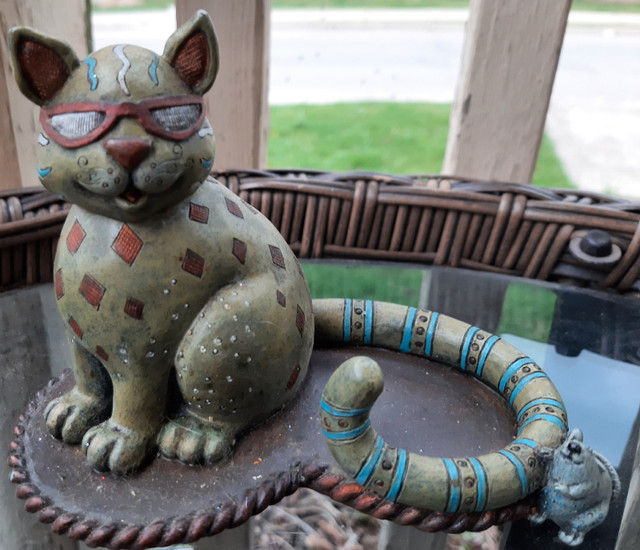 Vintage Jazzy Cat with mouse Voltive Holder Nancy Bohm Cherison in Arts & Collectibles in Norfolk County